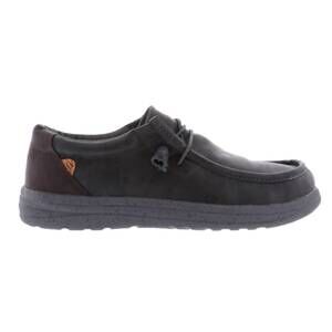NEW LAMO men's paul canvas deck shoe in waxed charcoal